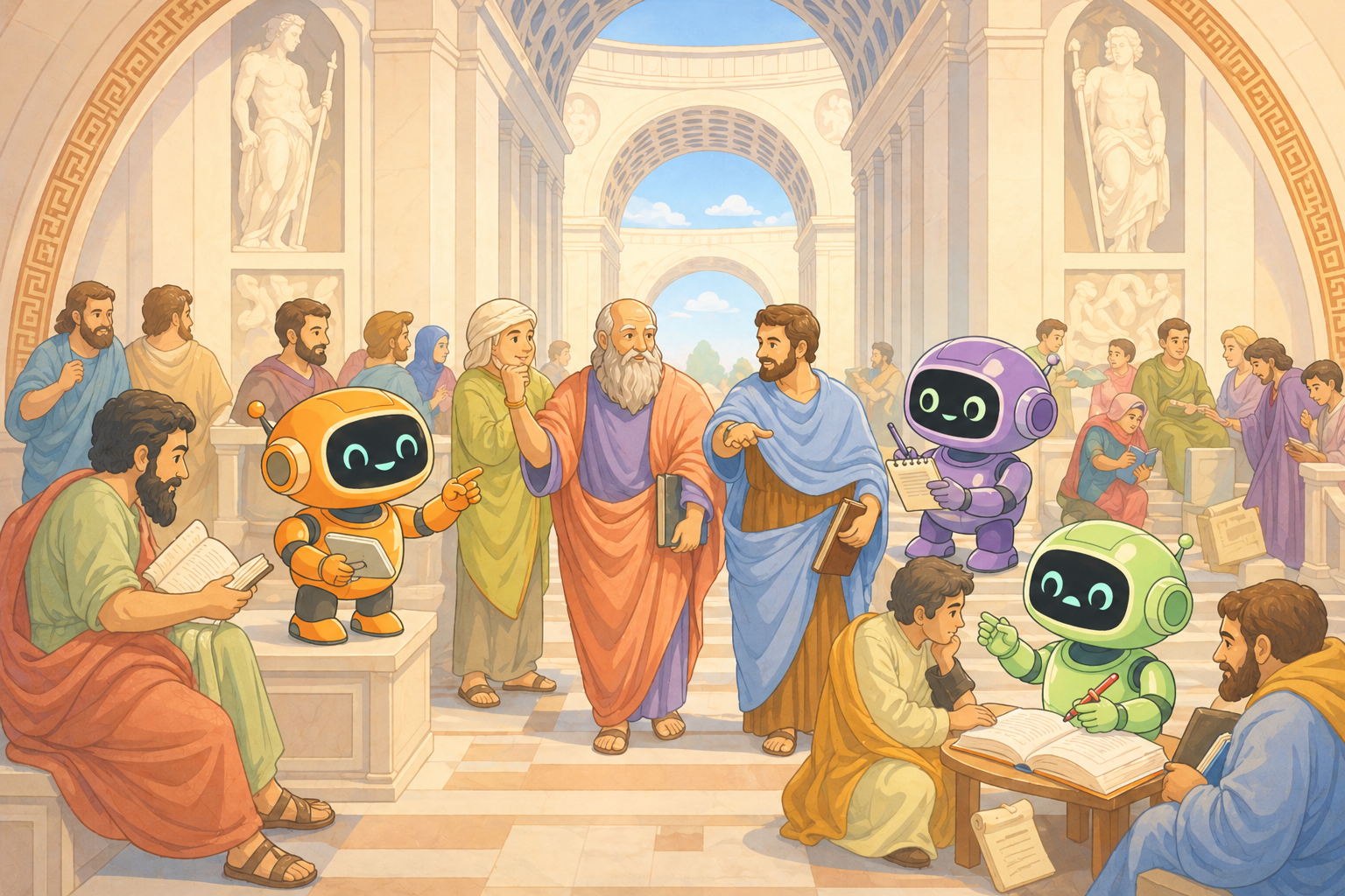 Reference to Raphael's School of Athens