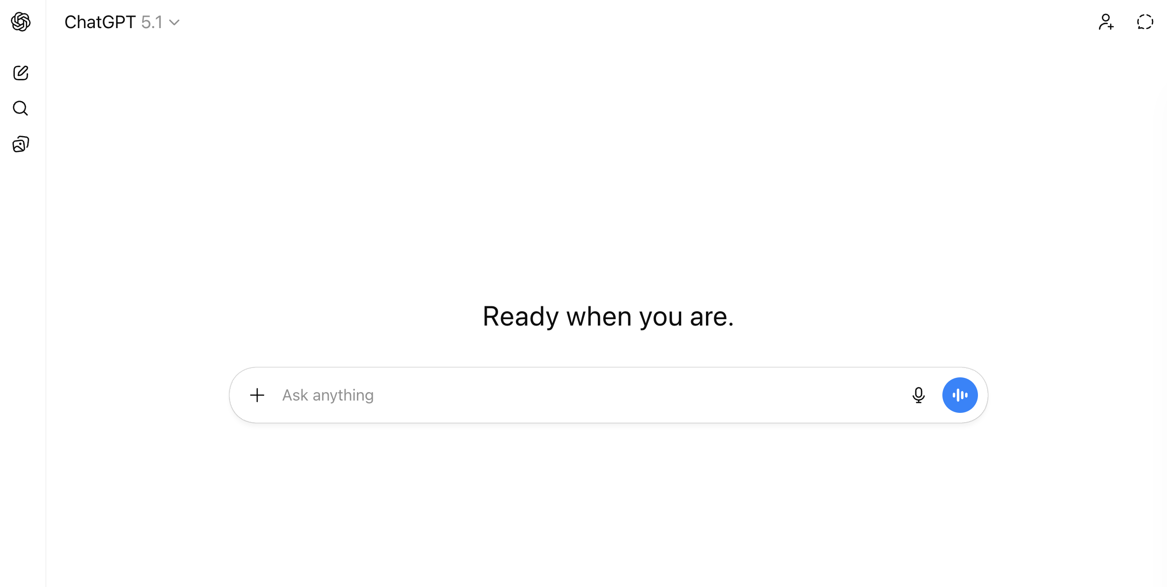 A blank chat input box